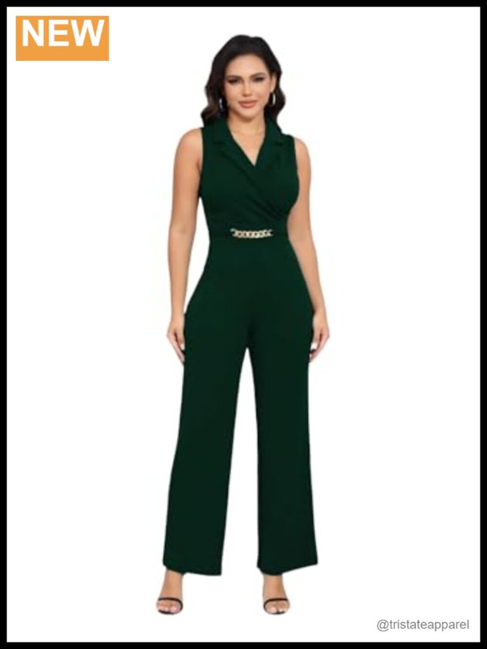 FairyLove Women's Strapless Tube Top Romper Sleeveless Belted Wide Leg Jumpsuit